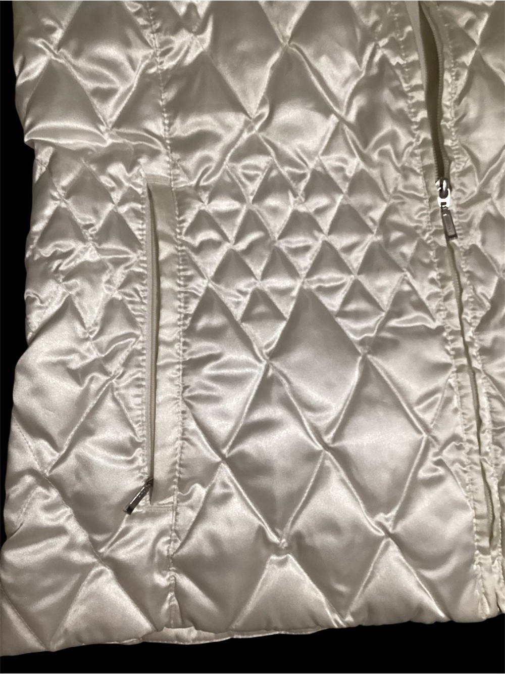 Lands' End Cream Satin-Look Vest  10-12 - Picture 4 of 6